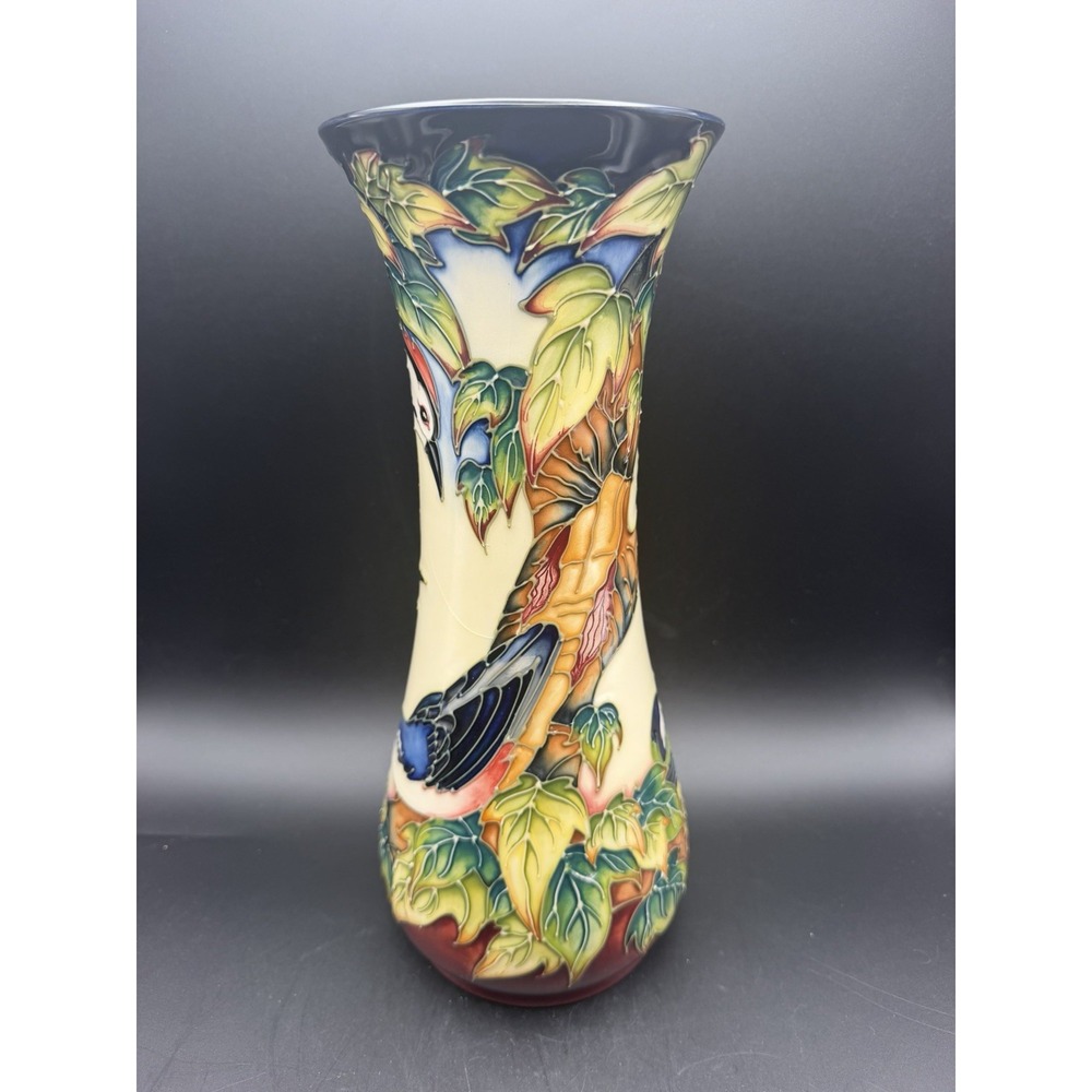 Moorcroft Inglewood Vase Philip Gibson Woodpecker 12.25" 2003